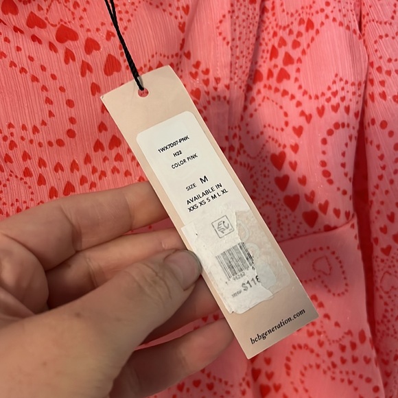 NWT BCBGeneration Heart A Line Smocked square neck Dress M - Picture 5 of 7